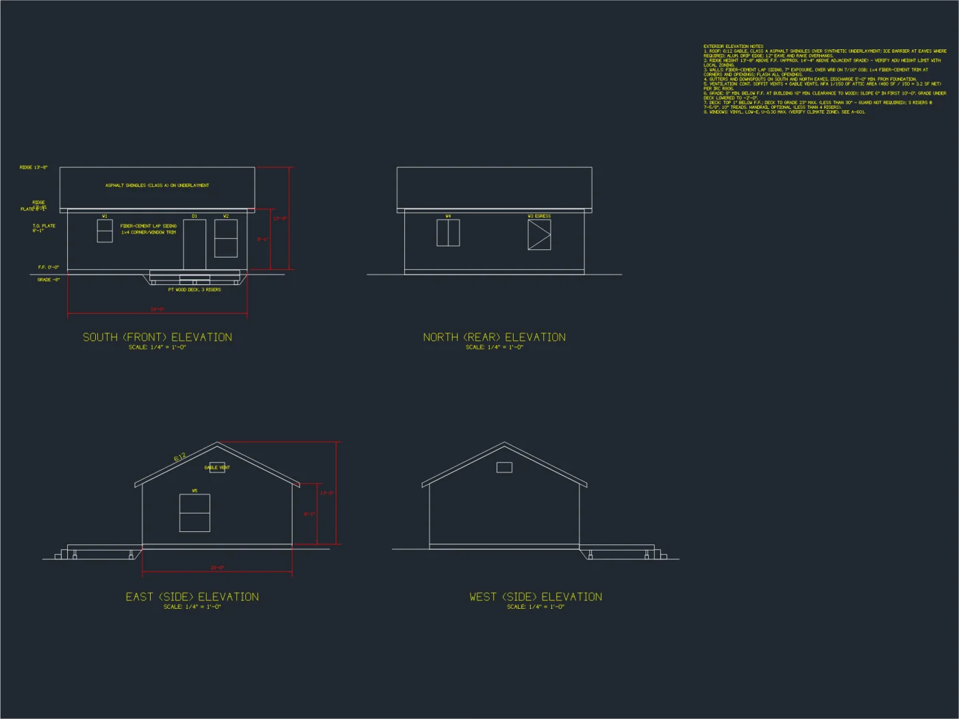 Sheet A-201 elevations